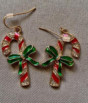 Kerst Zuurstok Oorbellen beschikbaar voor biedingen