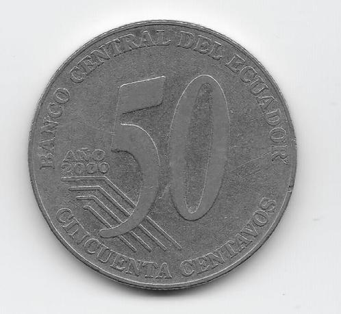 Ecuador 50 centavos 2000 KM# 108, Postzegels en Munten, Munten | Amerika, Losse munt, Zuid-Amerika, Verzenden