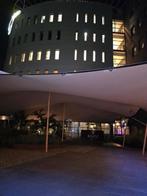 Te koop: Stretchtent doek 10,5x19 meter, chino/zand, Tuin en Terras, Partytenten, Ophalen, Zo goed als nieuw, Minder dan 5 meter