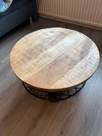 Mango houte salontafel rond, Ophalen, 50 tot 100 cm, Rond, Zo goed als nieuw