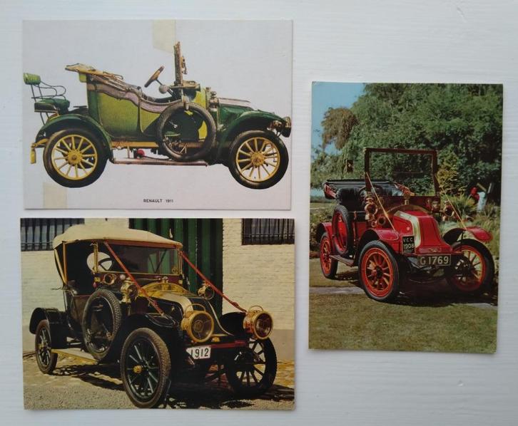 RENAULT ansichtkaarten 3 stuks - 1908, 1911, 1912., Boeken, Auto's | Folders en Tijdschriften, Gelezen, Renault, Ophalen of Verzenden