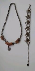 Trachten set: trachten ketting + Trachten armband, Verzenden, Gebruikt, Bruin, Overige materialen