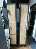 Lockers in houtlook (met cijferslot), zo goed als nieuw, Ophalen, Zo goed als nieuw, Hout, metaal, smal, cijferslot, kleedkamers
