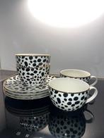 Servies set met Goud randje H&M Home Stipjes Zwart Wit, Huis en Inrichting, Keuken | Servies, Ophalen, Gebruikt, Bord(en), Overige stijlen