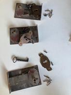 Sloten voor lade, antiek, slot met sleutel 3x, Ophalen of Verzenden, Gebruikt, IJzer, Slot