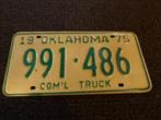 Kentekenplaat licenseplate Oklahoma Truck 1975 USA, Verzenden, Gebruikt, Auto's