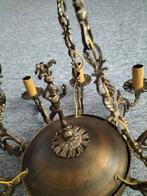Kroonluchter met putti mooi bewerkte ornamenten koper/ brons, Antiek en Kunst, Ophalen of Verzenden