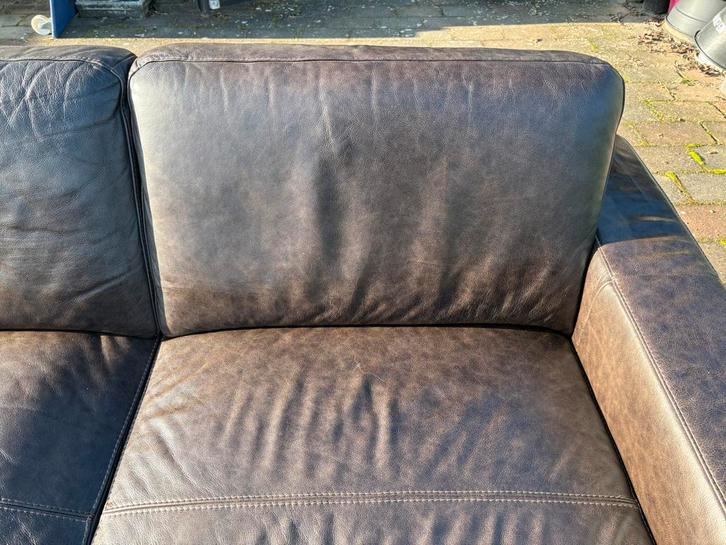 Leren Bank Henders en Hazel., Huis en Inrichting, Banken | Bankstellen, Gebruikt, 75 tot 100 cm, Ophalen