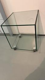 Glazen Kubus 40x40x47 met Wieltjes, Ophalen, Gebruikt