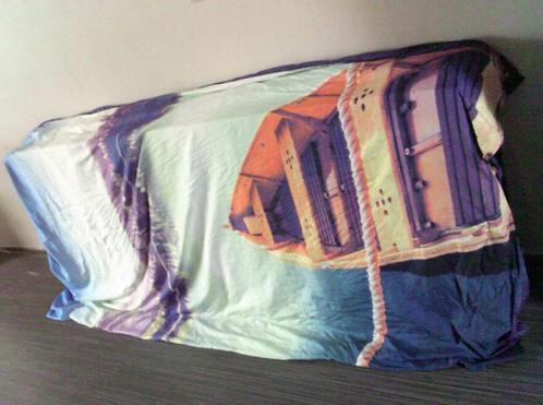 eenpersoons dekbedovertrek met unieke print, Huis en Inrichting, Slaapkamer | Beddengoed, Gebruikt, Dekbedovertrek, Eenpersoons