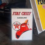 Texaco Fire Chief emaille, Ophalen of Verzenden, Zo goed als nieuw, Reclamebord