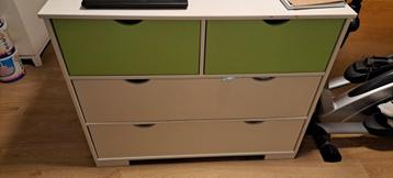 Baby commode + kledingkast wit en pistache beschikbaar voor biedingen