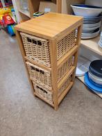 Ladekastje met rietenmandjes hxdxb 61x30x25cm, Huis en Inrichting, Kasten | Ladekasten, Ophalen, Gebruikt, 25 tot 50 cm, Minder dan 100 cm