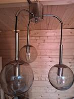 Vintage design hanglamp rookglas bollen Hustadt leuchten, Ophalen of Verzenden, Minder dan 50 cm