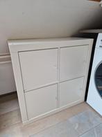 Ikea Kallax 4-vaks kast wit | 4 inzet deurtjes | vakkenkast, Ophalen, Gebruikt