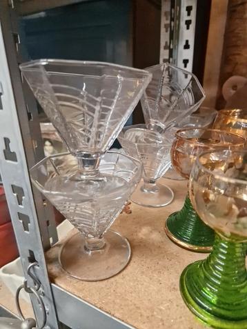 6 vintage kristallen ijscoupes cocktailglazen beschikbaar voor biedingen