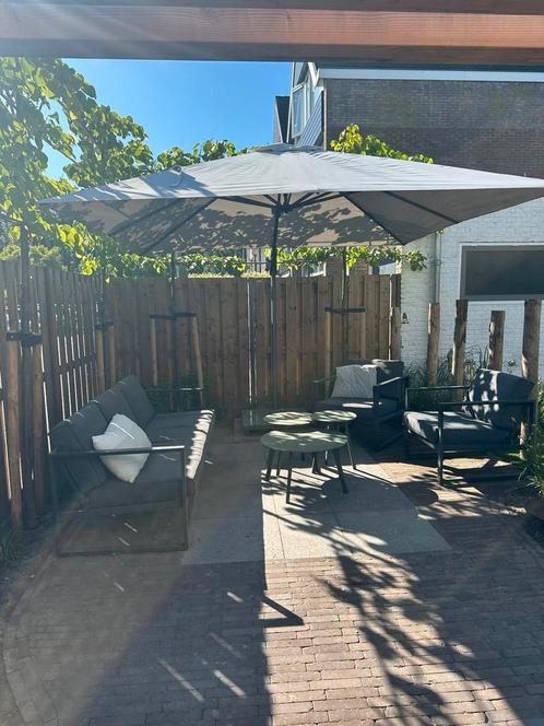 Loungeset - bank + twee stoelen, Tuin en Terras, Tuinsets en Loungesets, Gebruikt, Loungeset, Aluminium, 5 zitplaatsen, Bank, Ophalen