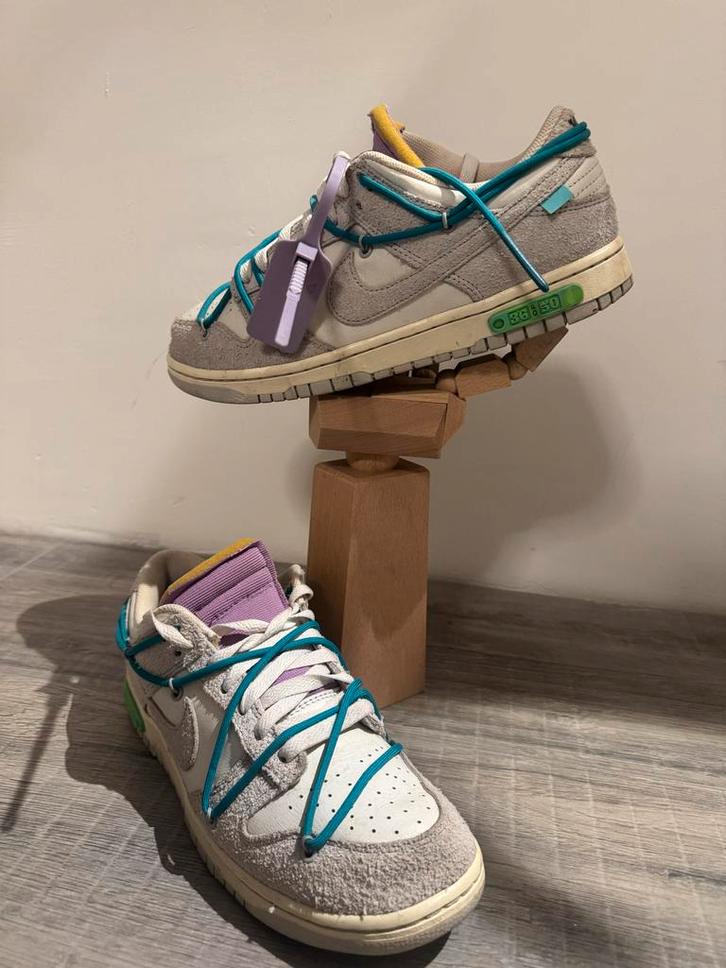 Nike Dunk Low Off-White Lot 36 - Maat 43, Kleding | Heren, Schoenen, Zo goed als nieuw, Sneakers of Gympen, Wit, Ophalen of Verzenden