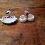 Vintage ooievaars, asbakje en peper- en zoutvaatje, Ophalen of Verzenden