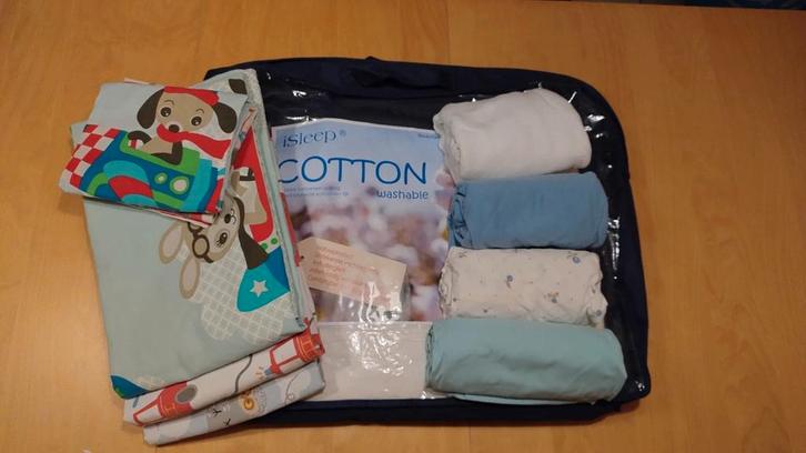 Beddengoed pakket baby/peuter, Kinderen en Baby's, Kinderkamer | Beddengoed, Zo goed als nieuw, Dekbedovertrek, Wit, Jongetje of Meisje