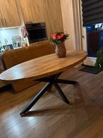 Ovale eettafel mangohout naturel Ø160x90 massief #H, Huis en Inrichting, Ophalen, 50 tot 100 cm, Zo goed als nieuw, Vijf personen of meer