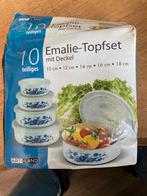 Nieuw!! 5 bewaardoosjes emaille om te gebruiken! Blauw wit, Ophalen of Verzenden