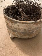 Anteiek potten, Ophalen of Verzenden, Zo goed als nieuw, Rond, Riet