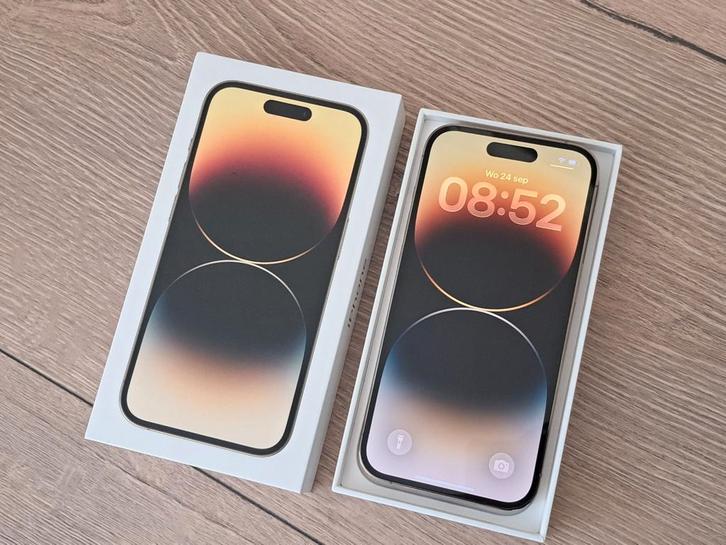 iPhone 14 Pro 256GB Gold nieuwstaat | inruil mogelijk, Telecommunicatie, Mobiele telefoons | Apple iPhone, Zo goed als nieuw, 256 GB