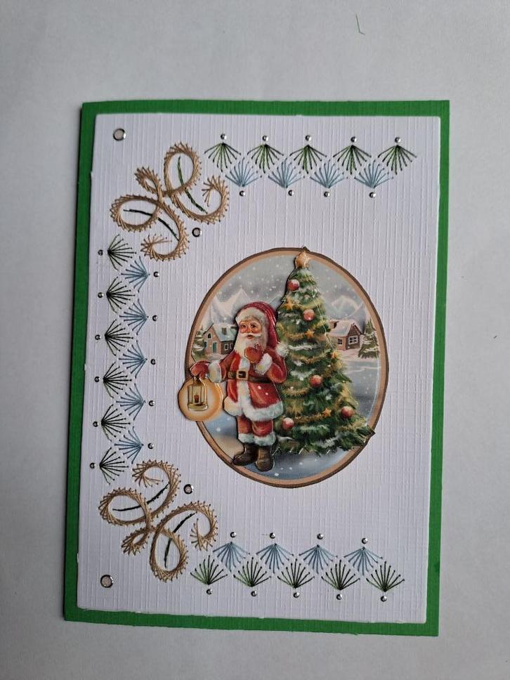Geborduurde 3d kerstkaarten, Hobby en Vrije tijd, Kaarten | Zelfgemaakt, Nieuw, Kerst, Ophalen of Verzenden