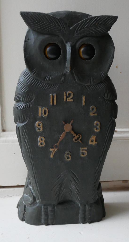 vintage Owl Clock klok rolling eyes, Antiek en Kunst, Antiek | Klokken, Ophalen of Verzenden