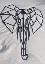 Metalen geometrische olifanten kop 52cmx45 cm, Ophalen, Zo goed als nieuw