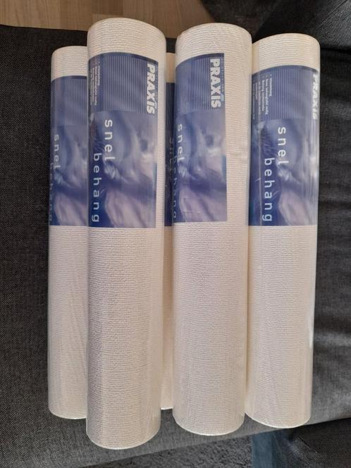 7 nieuwe rollen vliesbehang van de praxis, snel behang., Huis en Inrichting, Stoffering | Behang, Wit, 25 tot 50 m², Ophalen of Verzenden