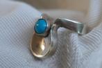 Unieke zilveren ring met turkoois, Verzenden, 17 tot 18, Met edelsteen, Dame