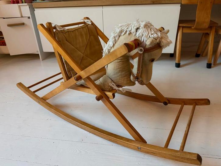 Houten schommelpaard | hobbelpaard | speelgoed | vintage, Kinderen en Baby's, Speelgoed | Knuffels en Pluche, Gebruikt, Paard