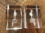 2 mooie “ glazen” blokjes ( Corfu, Archilles) Samen 4,99€, Huis en Inrichting, Ophalen of Verzenden, Zo goed als nieuw, Overige materialen