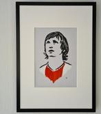 Johan Cruyff D (linodruk in zwart aluminium lijst), Minder dan 50 cm, Oorspronkelijke maker, Verzenden, Nieuw