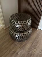 Zilveren Bijzettafels - Set van 2, Huis en Inrichting, Tafels | Salontafels, Ophalen, Minder dan 50 cm, Rond, Minder dan 50 cm