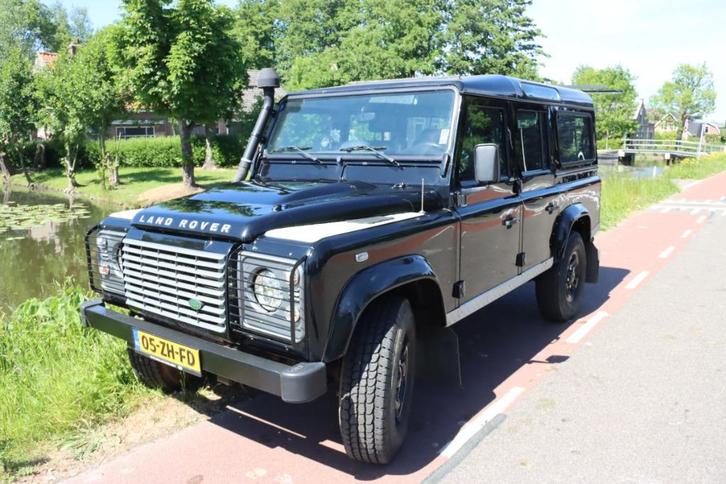 Land Rover Defender 2.4 D Stw. 110 2008 Zwart, Auto's, Land Rover, Particulier, 4x4, ABS, Achteruitrijcamera, Airbags, Airconditioning