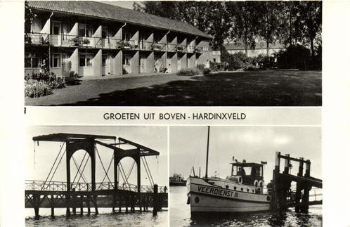 Groeten uit Boven-Hardinxveld - 3 afb - gelopen, Verzamelen, Ansichtkaarten | Nederland, Gelopen, Overijssel, 1940 tot 1960, Ophalen of Verzenden
