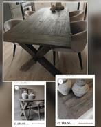 Hoffz,Aura Peeperkorn Robuuste Houten Eettafel met Kruispoot, Huis en Inrichting, Teakhout, 100 tot 150 cm, Rustiek, 200 cm of meer
