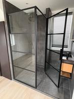 Industriële douchewand met deur – zwart staal look (210cm), Ophalen, 200 cm of meer, Overige typen, 50 tot 100 cm
