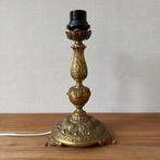 Rijkelijk Gedecoreerde Vintage Koperem Tafellamp, Lamp, Ophalen of Verzenden, Gebruikt, Metaal, Minder dan 50 cm