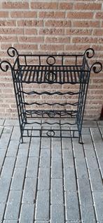 Wijnrek zwart smeedijzer, Huis en Inrichting, Woonaccessoires | Wijnrekken, Ophalen, Zo goed als nieuw, Metaal, 75 cm of meer