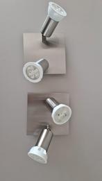 Twee plafondspotjes, Massive, inclusief lampjes, Metaal of Aluminium, Ophalen of Verzenden, Zo goed als nieuw, Led