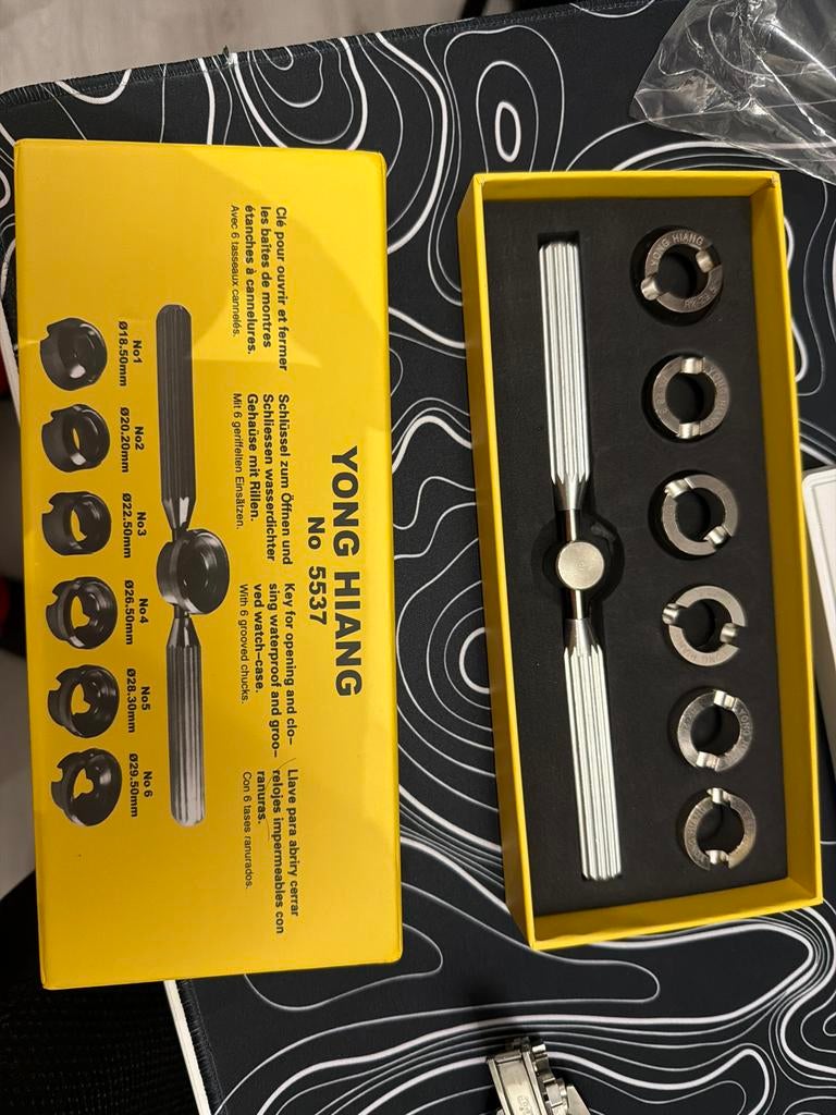 Horloge opener set - Yong Hiang No 5537, Ophalen, Staal, Polshorloge, Nieuw