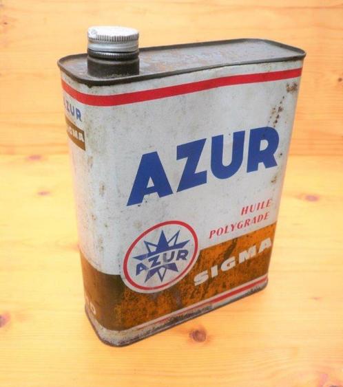 olieblik motorolie (leeg). Azur sigma huile pour moteur esso, Verzamelen, Merken en Reclamevoorwerpen, Gebruikt, Verpakking, Ophalen of Verzenden