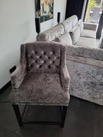 Elegante grijze fauteuil eiland barkrukken, Eenpersoons, 75 tot 100 cm, Ophalen of Verzenden, Zo goed als nieuw