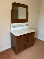 Oude wastafelkast, toilettafel met spiegel en nachtkastje, Ophalen