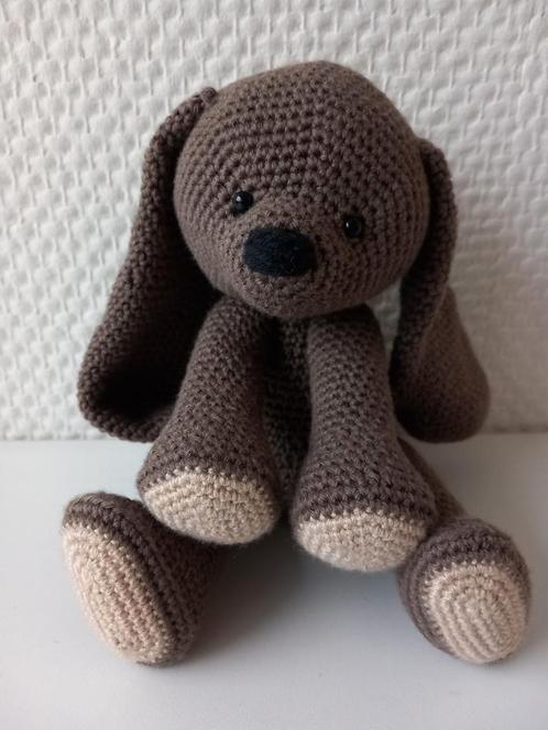 Gondas creaties klein haasje met 2 kleuren bruingrijs, Kinderen en Baby's, Speelgoed | Knuffels en Pluche, Nieuw, Ophalen of Verzenden