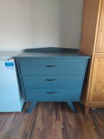 Retro commode met leuke print, DIY project!, Gebruikt, 50 tot 70 cm, 75 tot 100 cm, Opstaande rand